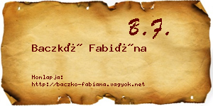 Baczkó Fabiána névjegykártya